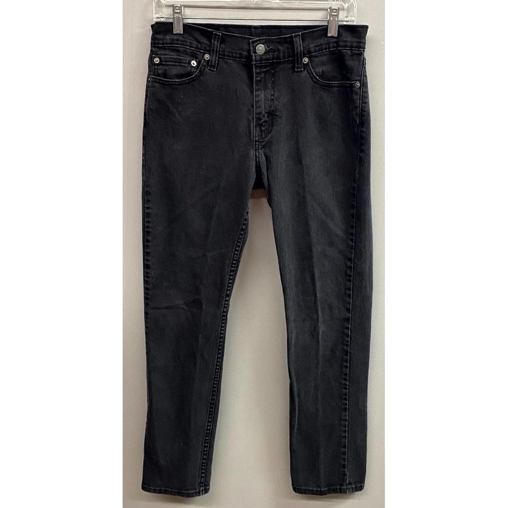 Levi's 511 Jeans Mens 30x30 Black Dark Wash Denim Stretch Slim Fit Straight Leg